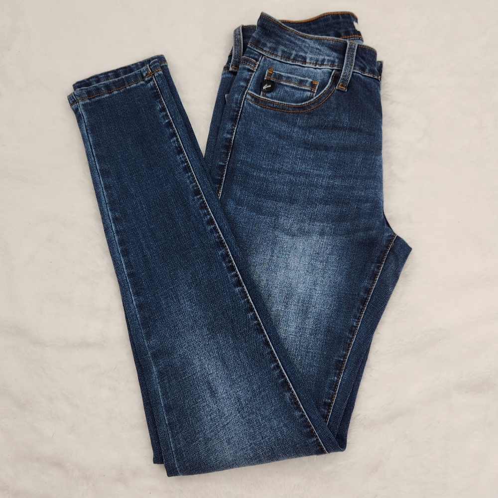 KanCan Estilo Dark Wash Denim Mid Rise Stretch Skinny Jeans Womens Size 3/25